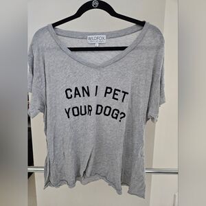 Wild Fox Can I Pet Your Dog T Shirt Size Large